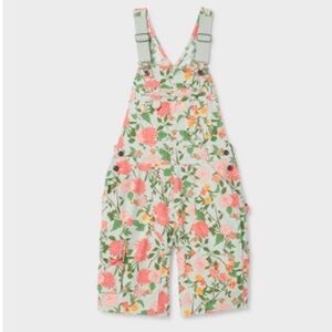 Duluth Trading Co Floral Heirloom overall in Pink and Green, sz XXL